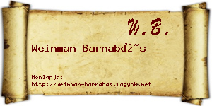 Weinman Barnabás névjegykártya